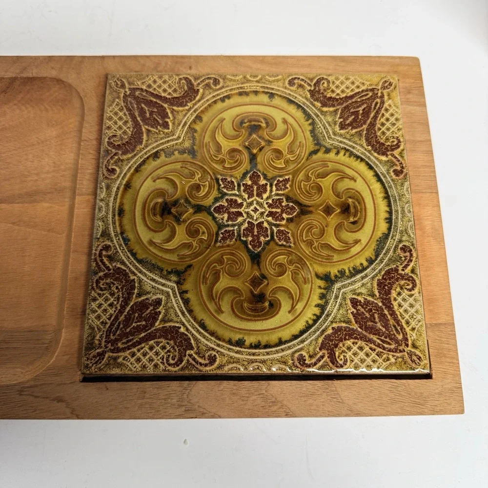 Vintage Georges Briard Woodland Footed Cheese Board 16" x 7.5" No Knife MCM READ - Picture 3 of 11
